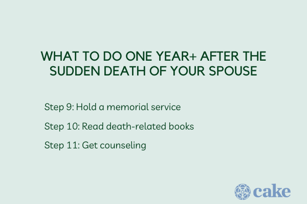 What to do one year after the death of your spouse